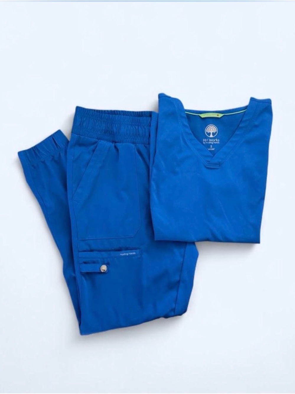 Healing Hands Women’s Royal Blue Scrub Pants & V-Neck Top